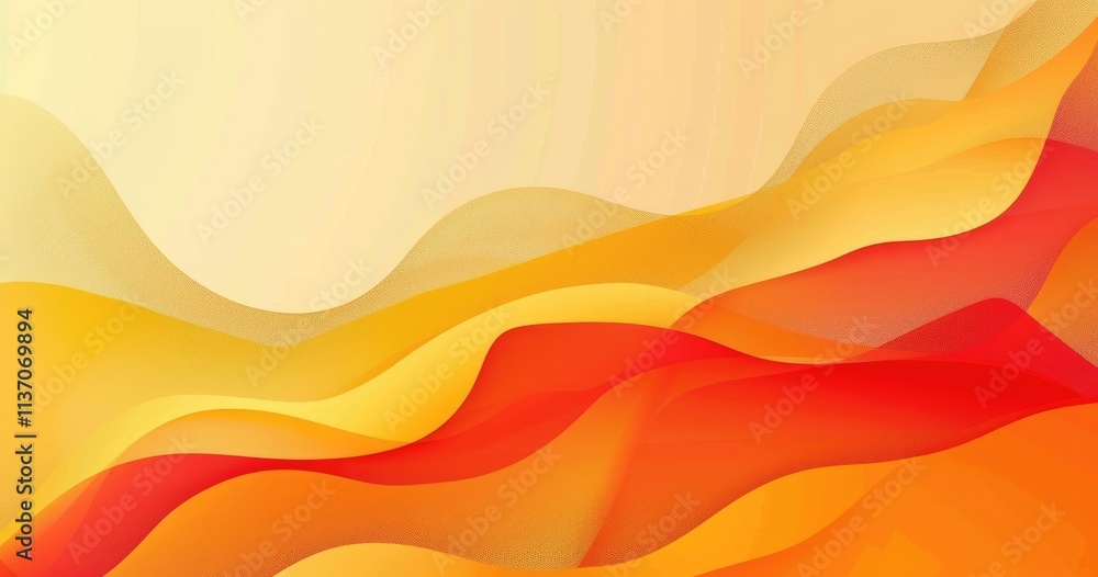 Aufkleber abstract waves in warm colors create a dynamic and inviting visual.