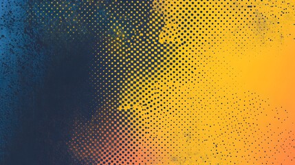 Abstract Blue Yellow Halftone Pattern Design