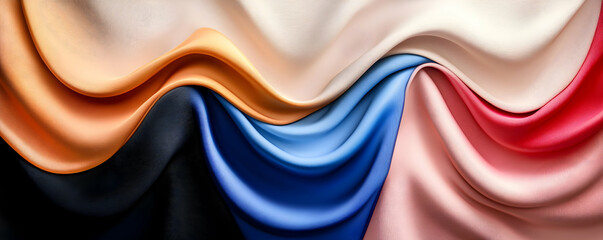 Abstract Draped Fabric in Vibrant Hues