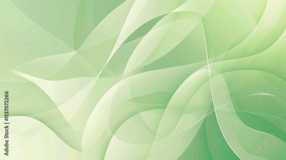 Poster abstract green waves create a soothing and modern design, ideal for backgrounds or graphics.