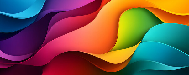 Vibrant Rainbow Waves Abstract Background