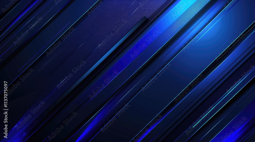Poster abstract blue geometric background with diagonal lines and gradients.