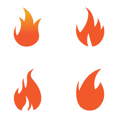 Fire Set logo design illustration and fire symbol