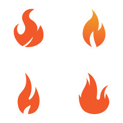 Fire Set logo design illustration and fire symbol