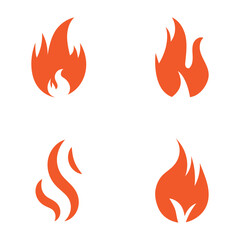 Fire Set logo design illustration and fire symbol
