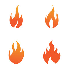Fire Set logo design illustration and fire symbol