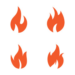 Fire Set logo design illustration and fire symbol