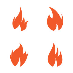Fire Set logo design illustration and fire symbol