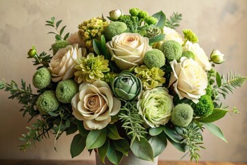 Floral still life:  refined olive branch arrangement, elegant plant images.