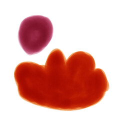 Red Orange Aquarelle Abstract Shapes