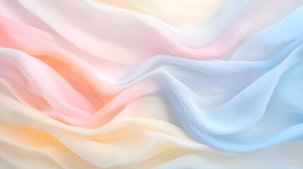 Fototapeta premium Pastel fabric waves flowing gently in soft light