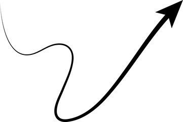 Arrows icons hand drawn set, swirl, curve, wave