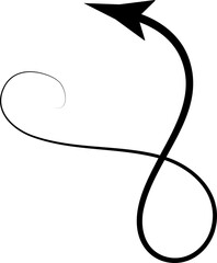 Arrows icons hand drawn set, swirl, curve, wave