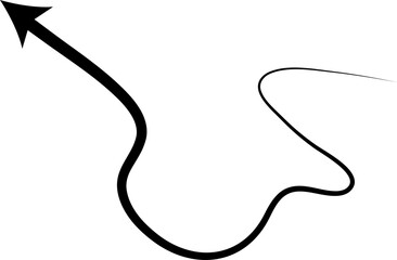 Arrows icons hand drawn set, swirl, curve, wave