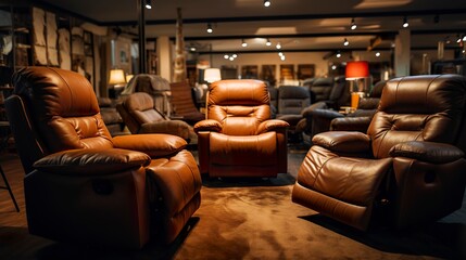 A photo of a collection of cozy recliners.