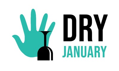 Dry January with spilled glass of wine isolated on white background. Green theme. 