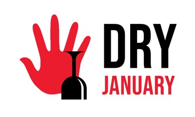 Dry January with spilled glass of wine isolated on white background. Red theme. 