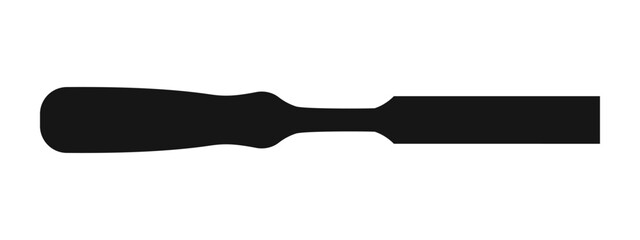 Screwdriver silhouette isolated on white background. Handyman tool of carpenter, repairman, builder, master. Vector graphic illustration.