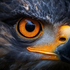 Intense Close-Up of Bird's Eye with Vibrant Detail