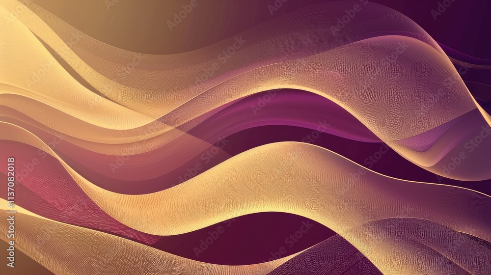 Poster abstract waves in warm hues create a soothing visual flow.