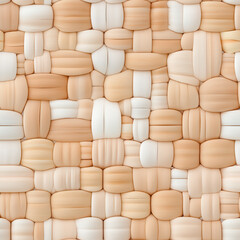 Fototapeta premium Seamless pattern of woven textures in soft beige and white tones, creating warm and inviting atmosphere. Ideal for backgrounds and textile designs