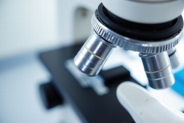 High-Resolution Close-Up of a Microscope: Perfect for Scientific Research, Education, and Laboratory Equipment Marketing.