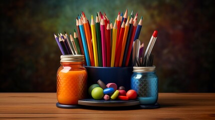 Obraz premium A photo of a desk caddy with compartments for pens