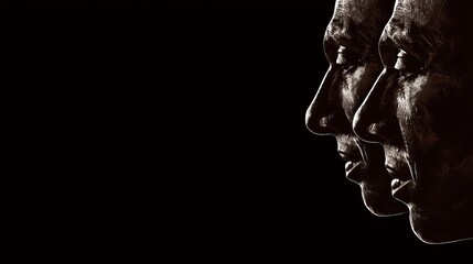 Faces, Profile, Shadows, Dark, Contrast, Expression, Human, Art, Portrait, Silhouette, Visual, Depth, Emotion, Reflection, Dual