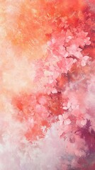 Obraz premium Beautiful watercolor painting of cherry blossoms with soft pink flowers against a dreamy textured background