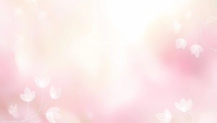 Ethereal Blurred Background in Soft Pink and White, Featuring Faint Floral Shapes for a Loving Mother's Day Feel
