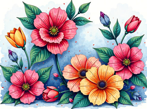 Coloring book for children letter SITARAM with flowers.