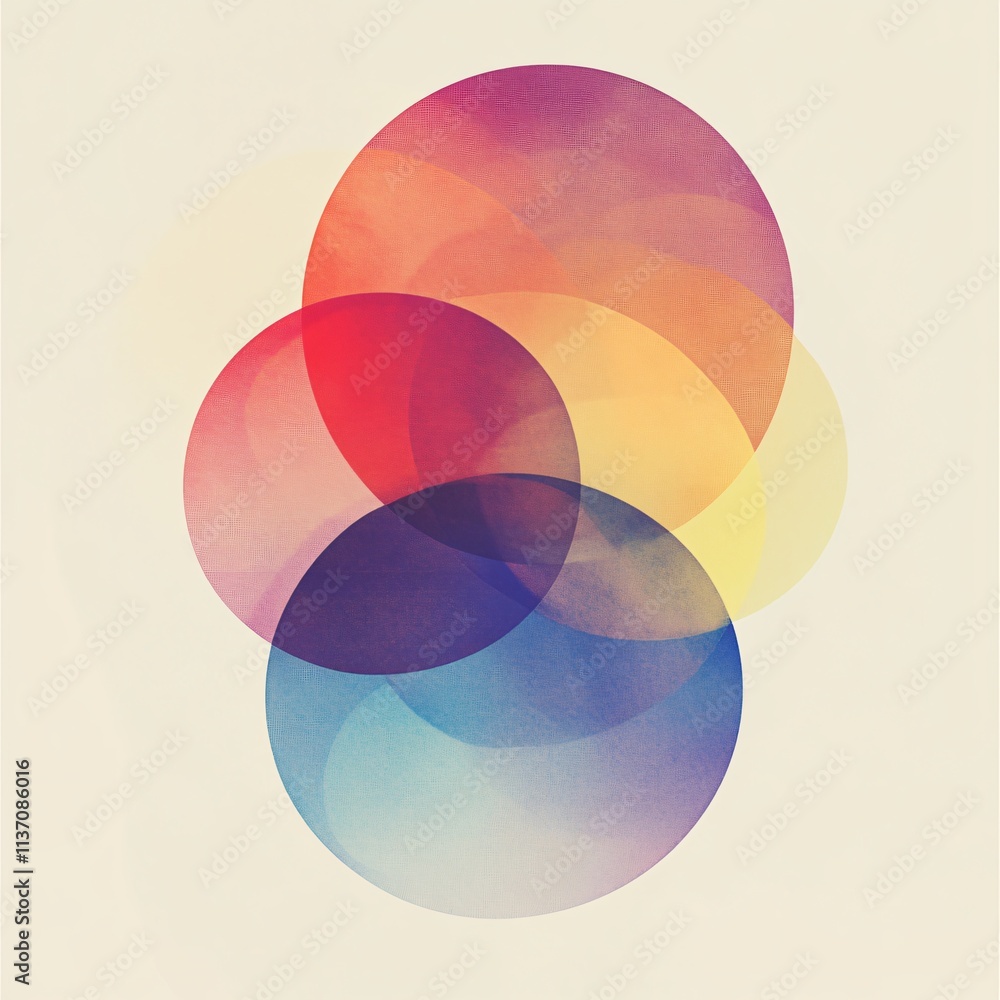 Poster abstract colorful overlapping circles design modern art background