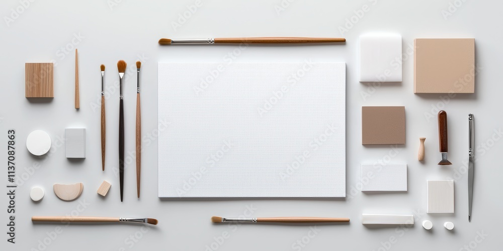 Poster mockup items for various styles and sizes, neatly arranged on a blank canvas, perfect for creative d