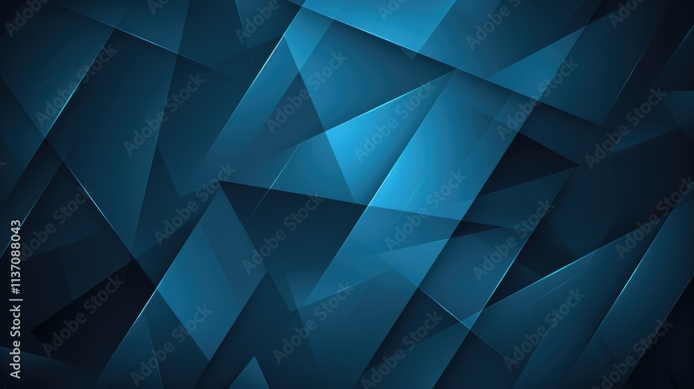 Poster abstract geometric background with blue tones and sharp angles for digital design.