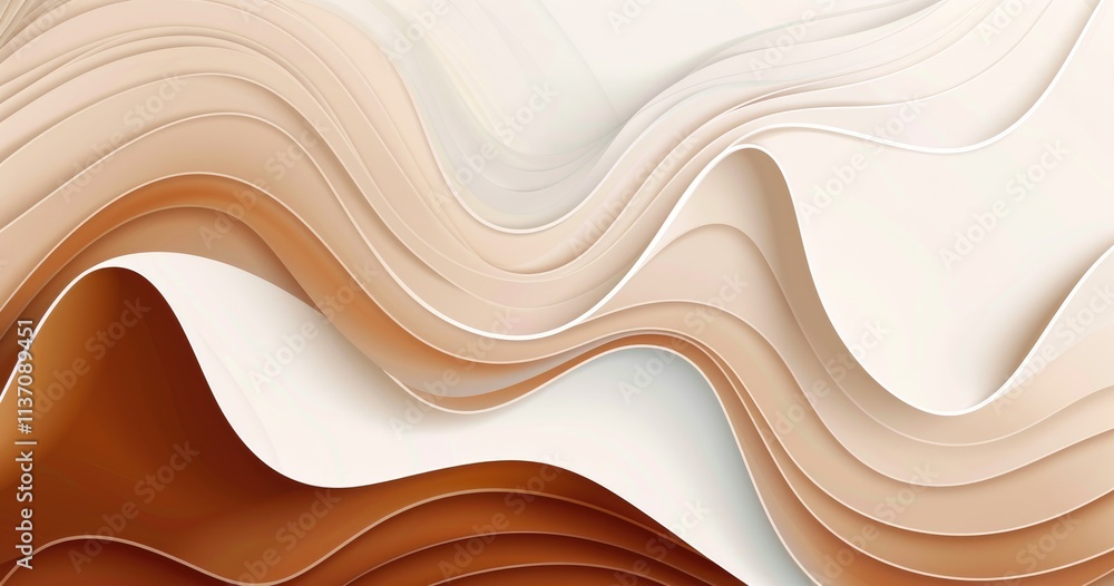 Aufkleber abstract waves in warm tones create a smooth, flowing design for backgrounds or graphics.
