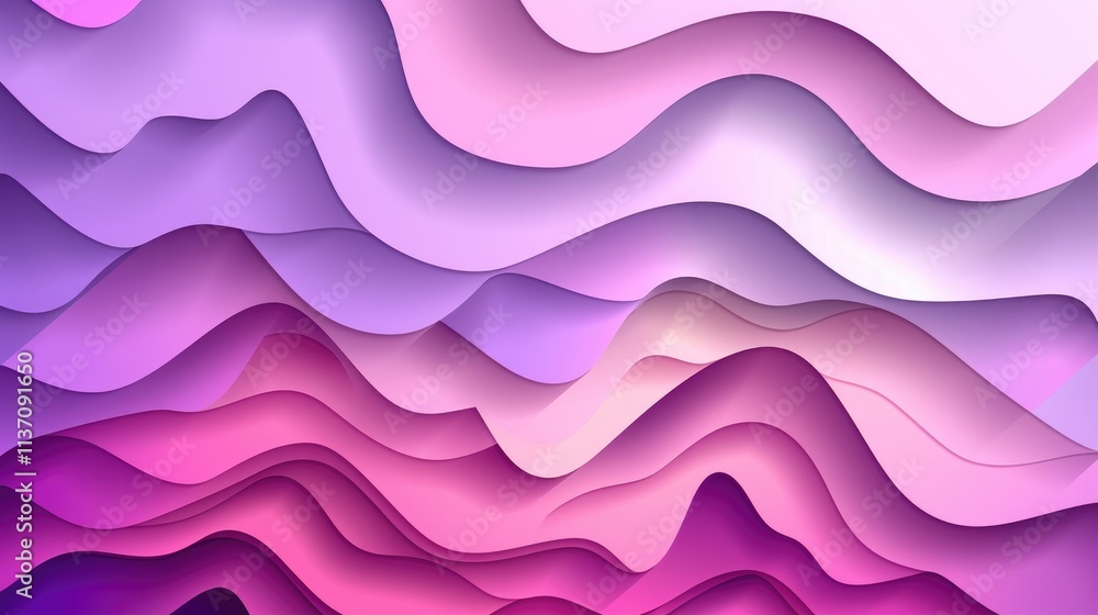 Poster abstract waves in soft pink and purple tones create a serene, flowing visual effect.