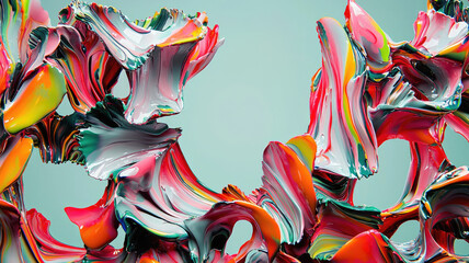 Colorful abstract paint splash with dynamic swirls