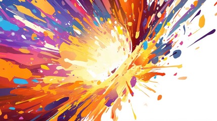 A vibrant explosion of colors radiating outward, suggesting creativity and energy.