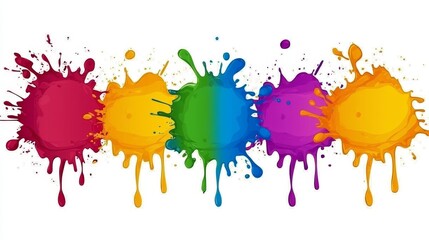 Colorful Paint Splatter Design Element Rainbow Hues