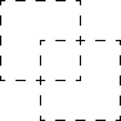 Dashed line square shapes. Elements for design