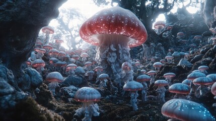 Enchanted Forest Glowing Mushrooms