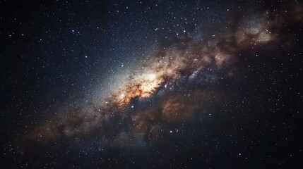 Majestic Milky Way Galaxy Shining Brightly Across Night Sky