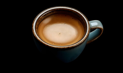 Fototapeta premium Elegant Black Coffee Cup on a Dark Background