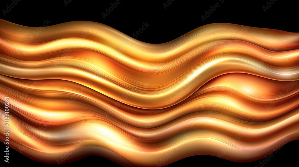 Poster abstract flowing waves of warm gold and copper hues creating a visually striking background for crea