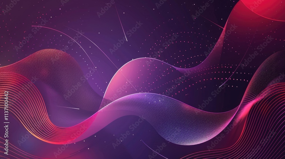 Poster abstract wavy design with vibrant colors and smooth gradients for digital backgrounds.