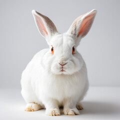 Obraz premium white rabbit on white background