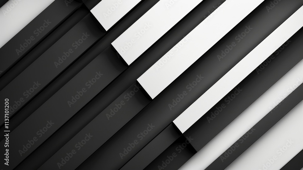 Poster abstract composition of black and white geometric shapes creating a modern visual effect.