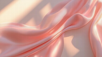 Obraz premium Soft Pink Silk Drape in Sunlight