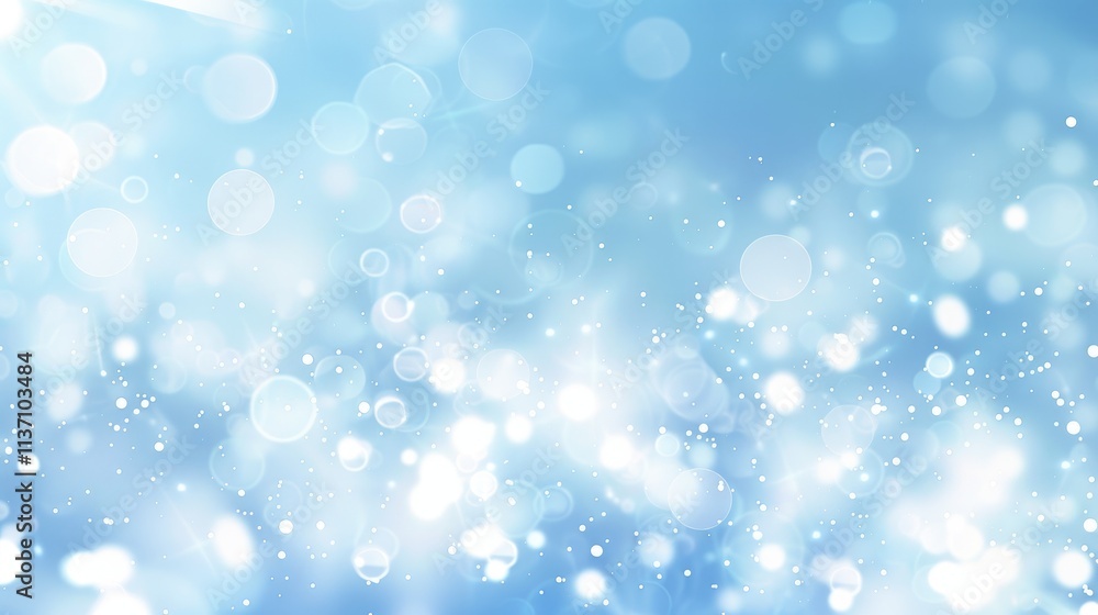 Poster a soft blue background with bokeh effects, creating a dreamy, ethereal atmosphere.