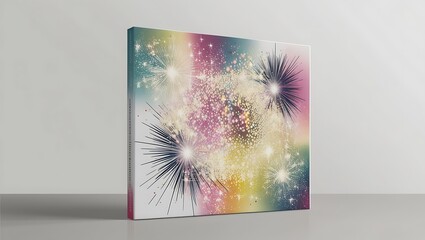 Colorful Fireworks Display Canvas Art Print